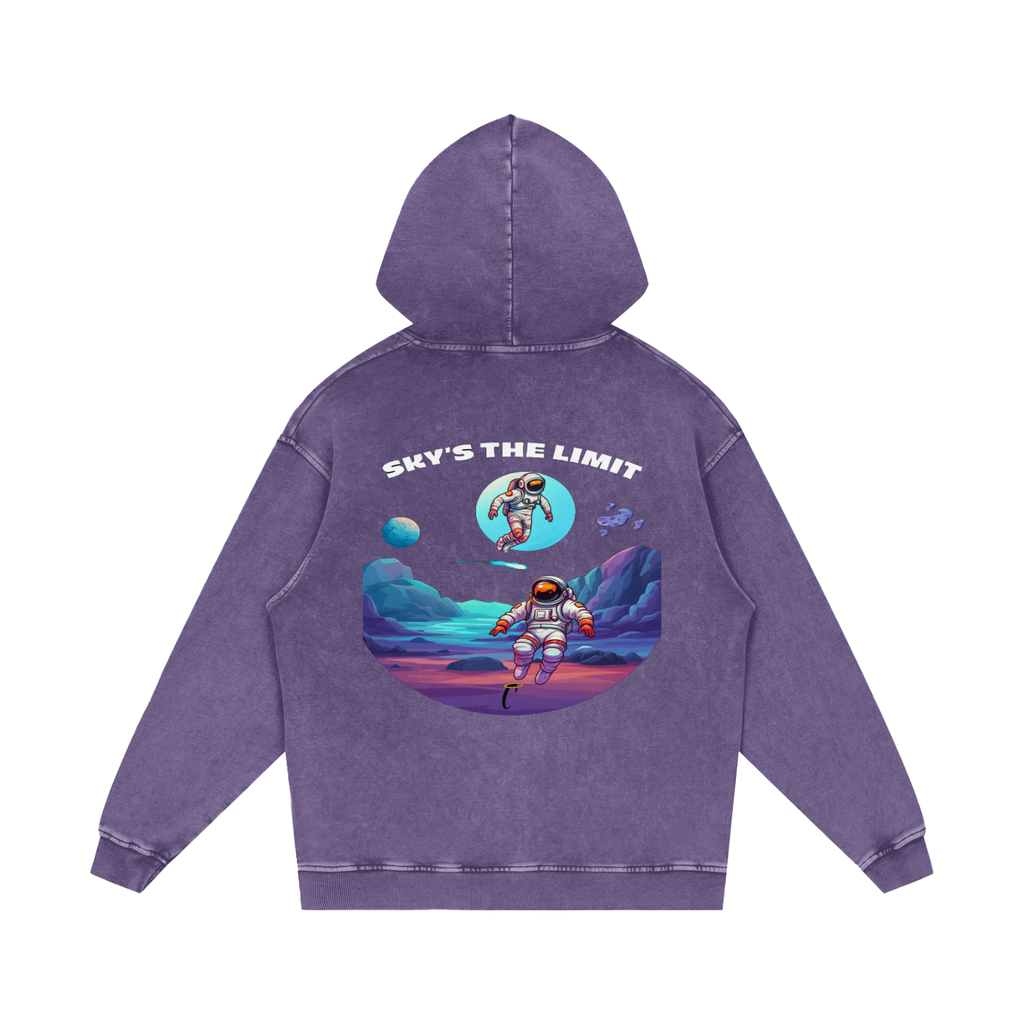 Snow Washed Loose Cotton Hoodie